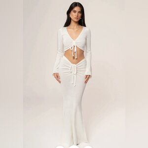 JLUXLABEL IVORY RESORT TWO-PIECE SKIRT SET